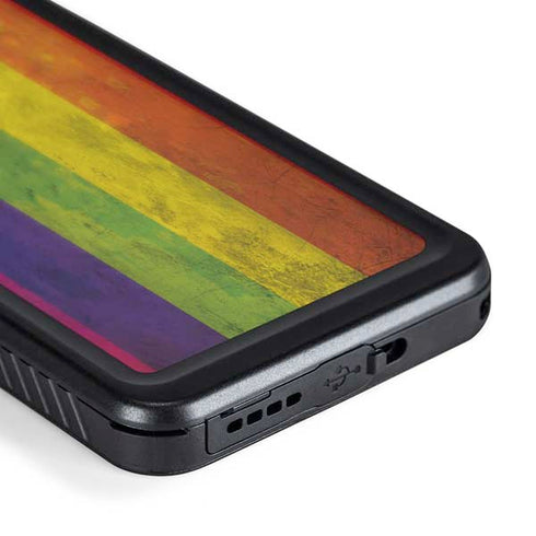 Distressed Rainbow Flag Galaxy S24 Plus Waterproof Case